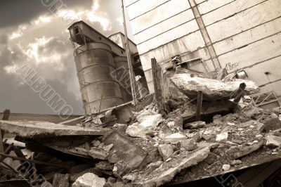 The destroyed factory