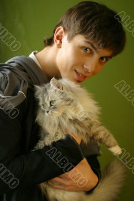 Portrait with a cat