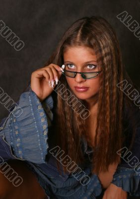 Portrait in green glasses