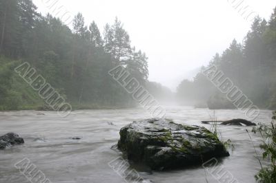 fog and river