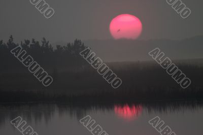 Sunrise over lake