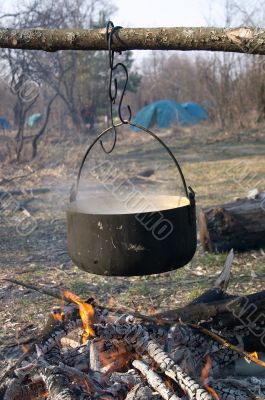 Kettle above the fire