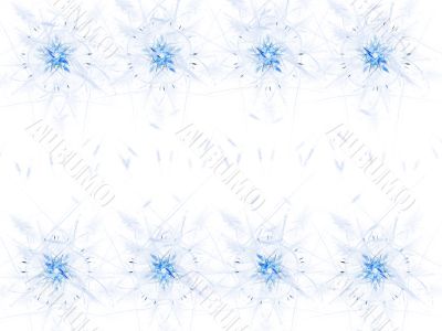 Frame with abstract blue flowers