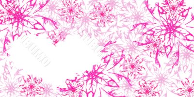 valentine card with pink flowers
