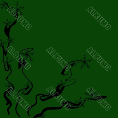  green background with flower
