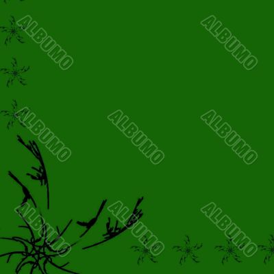 floral frame with green background