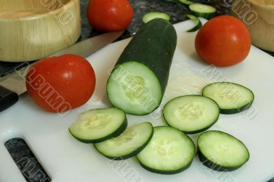 Sliced cucumber