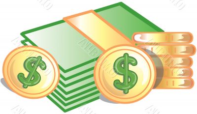 Coins and dollars Icon