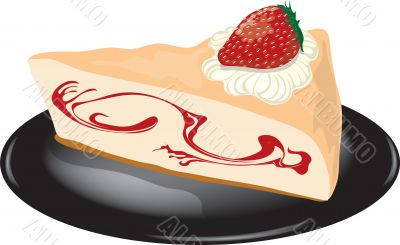 Strawberry cheesecake on a plate