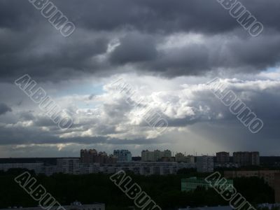 rain on city