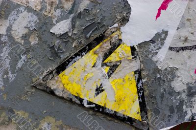 High Voltage sign under old wallpapers