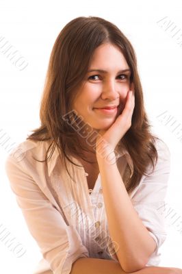 girl in white blouse