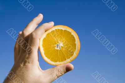 Holding orange