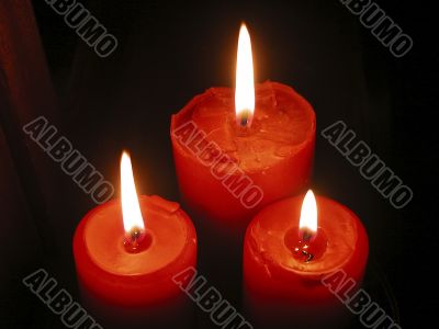 Three red candles