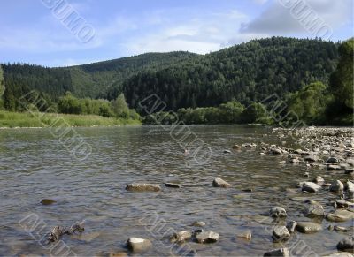 River Strij in Karpatian mountains