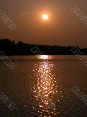 Sunset on summer river