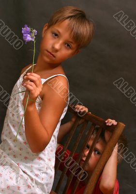 The girl with handbells
