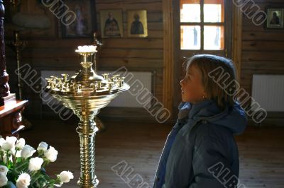 Girl in church