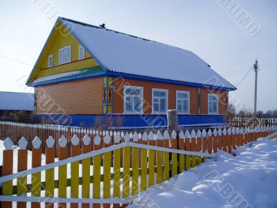 house in a snow