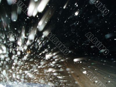 Blizzard on road