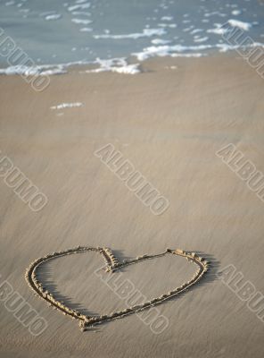 Heart on sand