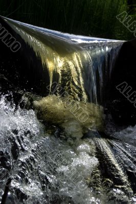 Falling of water