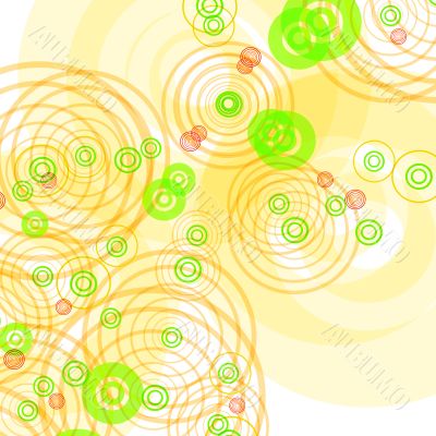 White background with color circles