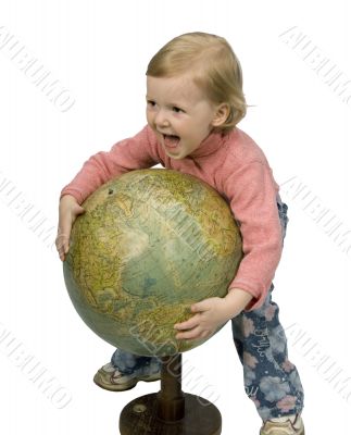 Baby and globe