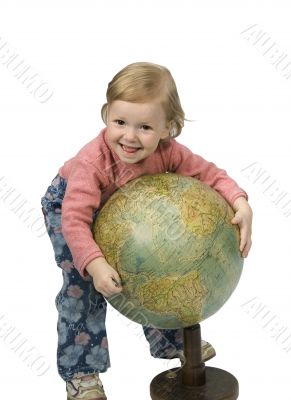 Baby and globe