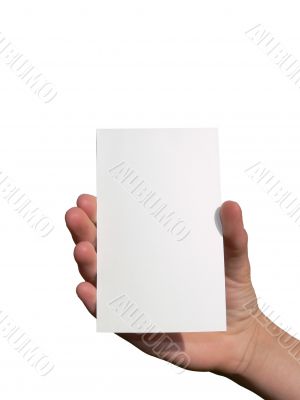 Hand with card