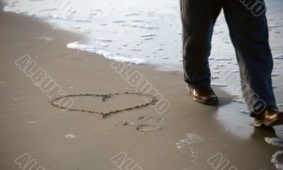 Heart on sand