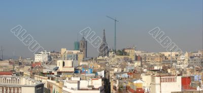 Morning panorama of Barcelona