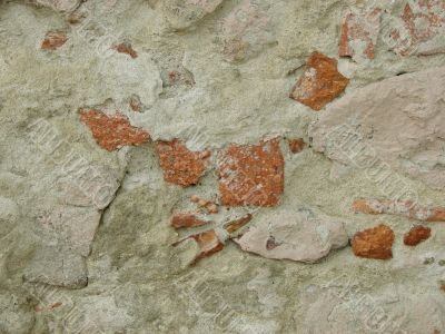 Stone wall. Ruins