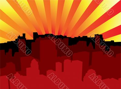 sunrise city scape