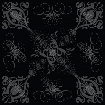 flower tile gothic 3 black