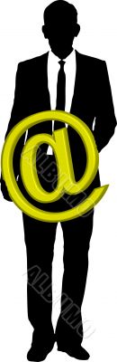 business man holding at