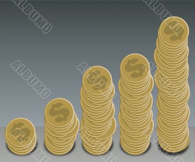 coins graph dollar arial