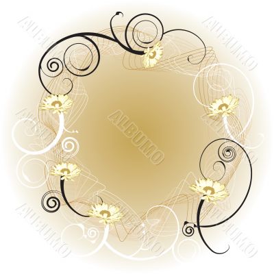 floral circle gold