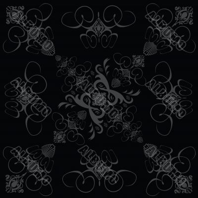 flower tile gothic 4 black