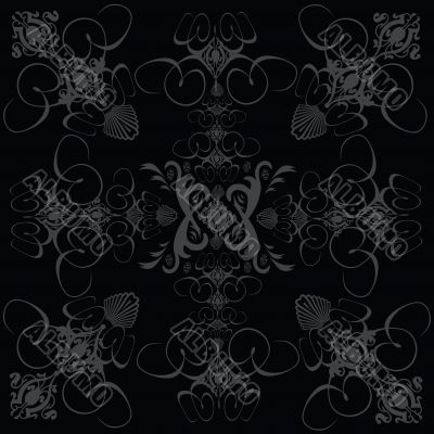 flower tile gothic black