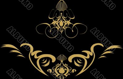 swirl shield gold black