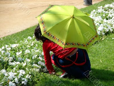The girl admiring colors