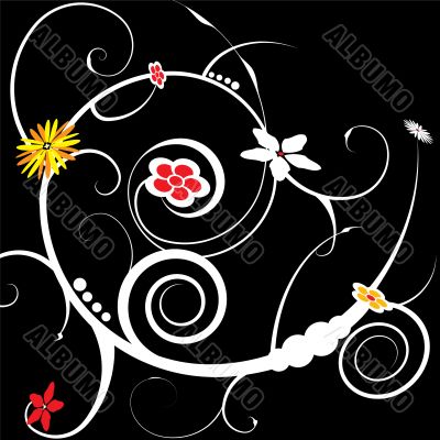 scroll tattoo black tile