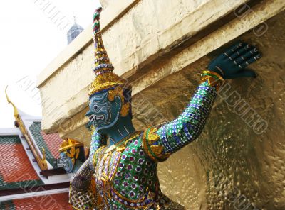 Statues at the Grand Palace, Bangkok, Thailand.