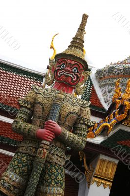 Statue at the Grand Palace, Bangkok, Thailand.