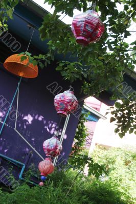 Hanging lanterns.