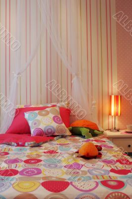 Pretty pink child`s bedroom