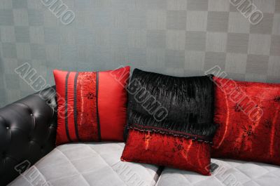 Black and red modern sofa