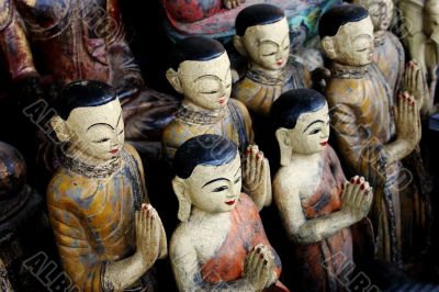 Wooden Buddhist statues