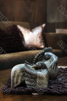 Bird ornaments on a table